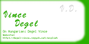vince degel business card
